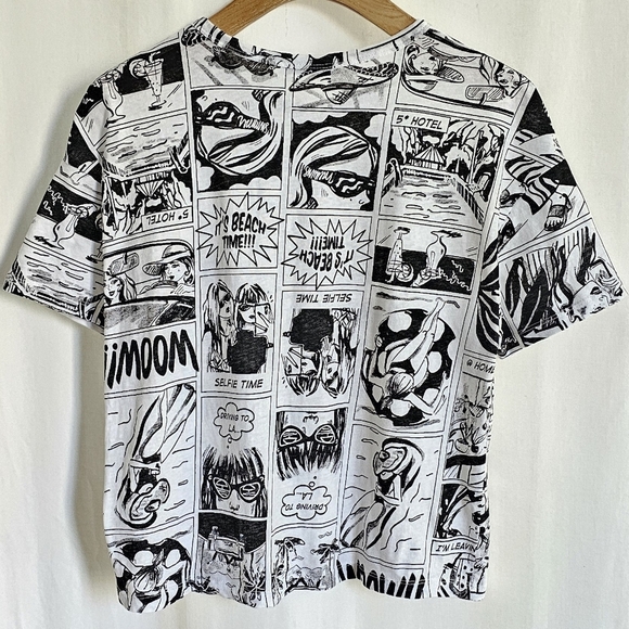 🇪🇦 Zara Black & White Comic Strip Graphic T-Shirt - Picture 7 of 13